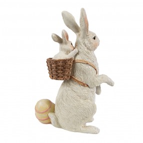 26PR4397 Figurine décorative Lapin 16 cm Beige Plastique