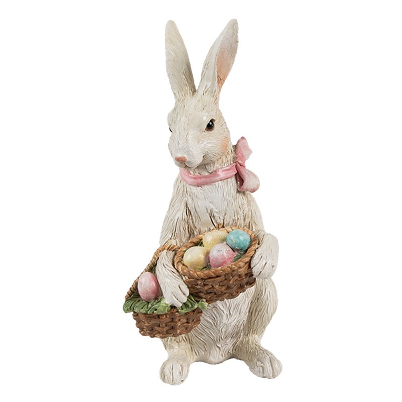 6PR4398 Decorative Figurine Rabbit 15 cm Beige Plastic