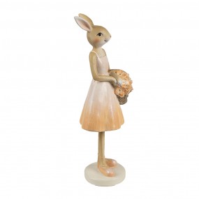 26PR4419 Decoratie Beeld Konijn 21 cm Beige Kunststof