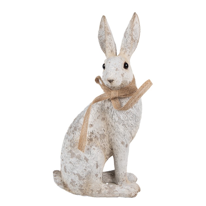 6PR5152 Decorative Figurine Rabbit 14x10x26 cm Grey Plastic