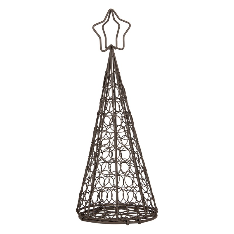 6Y5703 Decoration Christmas Tree Ø 13x32 cm Brown Metal