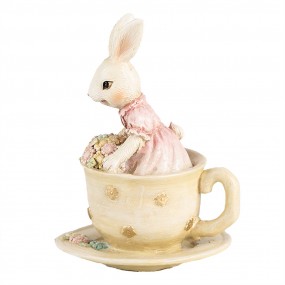 26PR4395 Figurine décorative Lapin 8x8x11 cm Beige Plastique