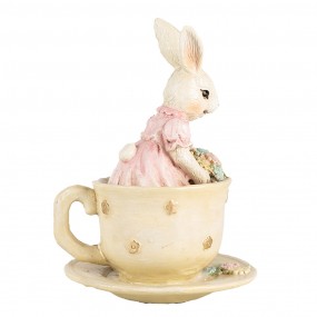 26PR4395 Decorative Figurine Rabbit 8x8x11 cm Beige Plastic