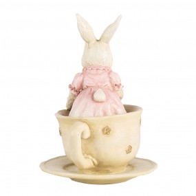 26PR4395 Figurine décorative Lapin 8x8x11 cm Beige Plastique