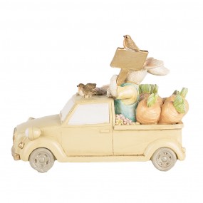 26PR4388 Dekorationsfigur Kaninchen 16x8x12 cm Weiß Beige Kunststoff