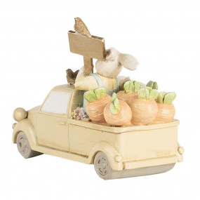 26PR4388 Dekorationsfigur Kaninchen 16x8x12 cm Weiß Beige Kunststoff