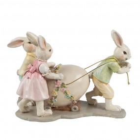 26PR4389 Decorative Figurine Rabbits 17x8x11 cm Beige Plastic