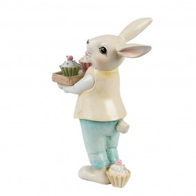 26PR4392 Decorative Figurine Rabbit 11x6x16 cm Beige Plastic