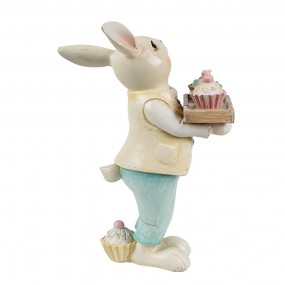 26PR4392 Decorative Figurine Rabbit 11x6x16 cm Beige Plastic