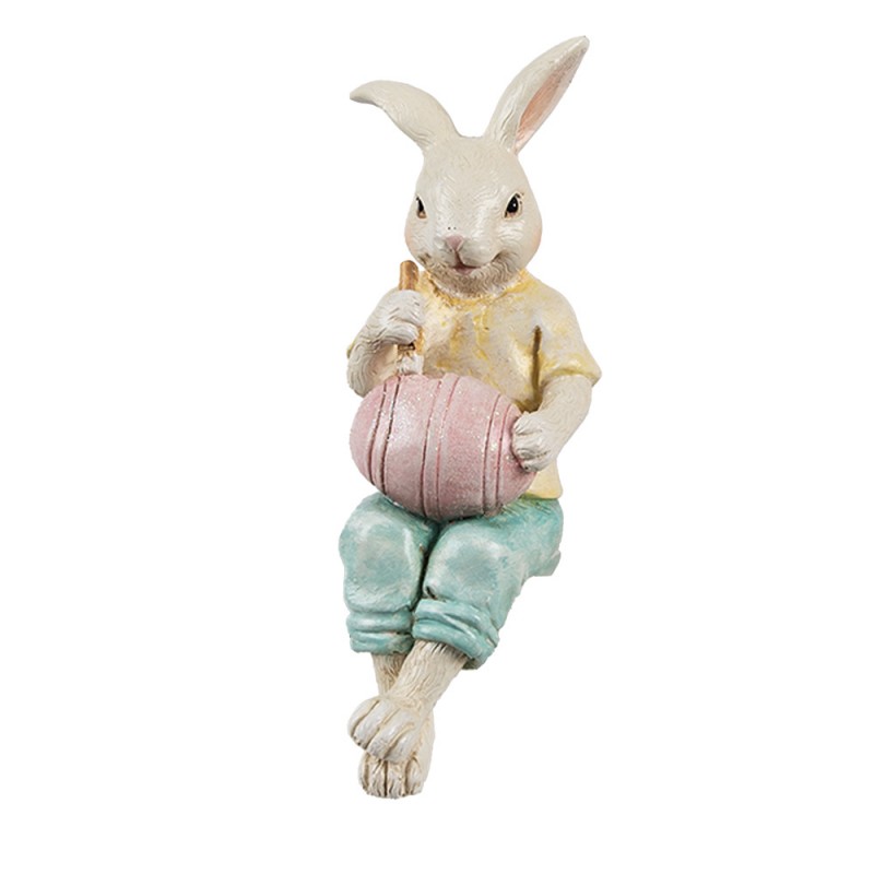 6PR4393 Decorative Figurine Rabbit 7x5x14 cm Beige Plastic