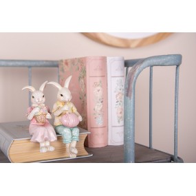 26PR4393 Dekorationsfigur Kaninchen 7x5x14 cm Beige Kunststoff