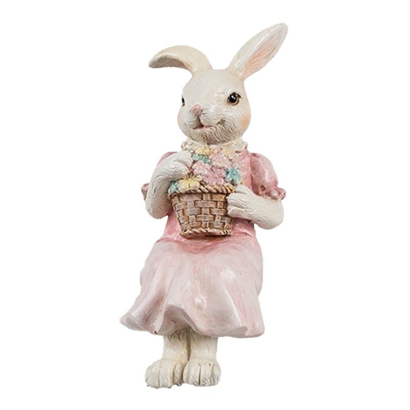 6PR4394 Decorative Figurine Rabbit 7x5x13 cm Beige Plastic