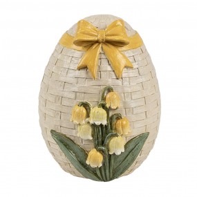 26PR4400 Decorative Figurine Egg 9x8x10 cm Beige Plastic