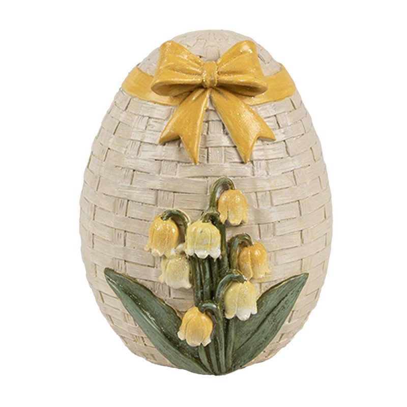 6PR4400 Decorative Figurine Egg 9x8x10 cm Beige Plastic