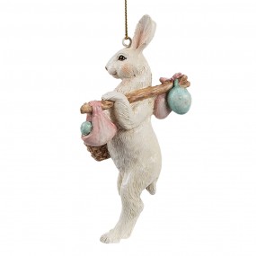 26PR4405 Pendentif de Pâques Lapin 13 cm Beige Plastique