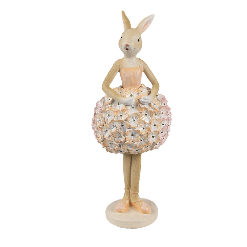 6PR4418 Decorative Figurine Rabbit 9x7x22 cm Beige Plastic