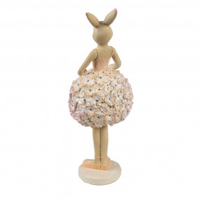 26PR4418 Statuetta decorativa Coniglio 9x7x22 cm Beige Plastica