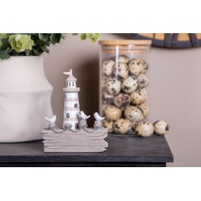 26PR4422 Statuetta decorativa Faro 10x4x12 cm Bianco Marrone  Plastica