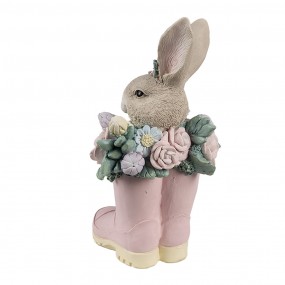 26PR5167 Decorative Figurine Rabbit 13x13x23 cm Beige Pink Plastic