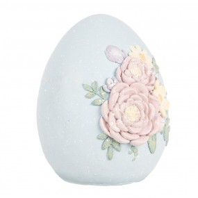 26PR5181 Decorative Figurine Egg 10x11x13 cm Blue Plastic