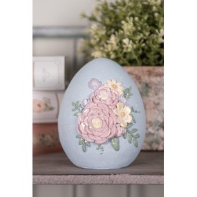 26PR5181 Decorative Figurine Egg 10x11x13 cm Blue Plastic