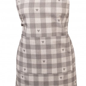 2LVT41G Kitchen Apron 70x85 cm Grey Beige Cotton Hearts