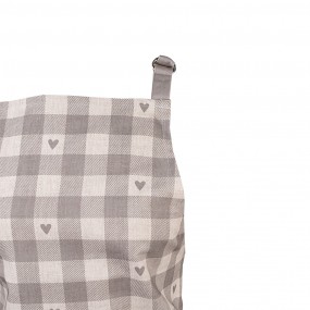 2LVT41G Kitchen Apron 70x85 cm Grey Beige Cotton Hearts