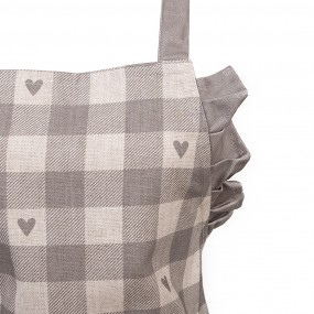 2LVT41KG Kids' Apron 48x56 cm Grey Beige Cotton Hearts