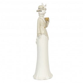 26PR3179 Figurine Grenouille 7x7x32 cm Blanc Polyrésine Accessoires de maison
