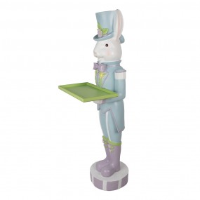 25PR0149 Figurine décorative Lapin 44x41x123 cm Blanc Bleu Plastique