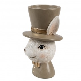 26PR4401 Egg Cup Rabbit 7x7x12 cm Beige Plastic Egg Holder