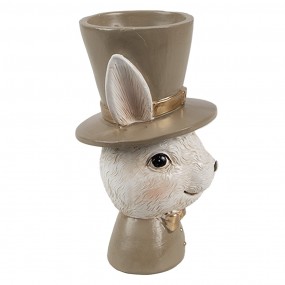 26PR4401 Coquetier Lapin 7x7x12 cm Beige Plastique Suport d'oeufs