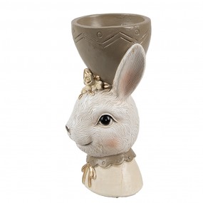 26PR4402 Egg Cup Rabbit 7x7x12 cm Beige Plastic Egg Holder