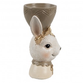 26PR4402 Coquetier Lapin 7x7x12 cm Beige Plastique Suport d'oeufs