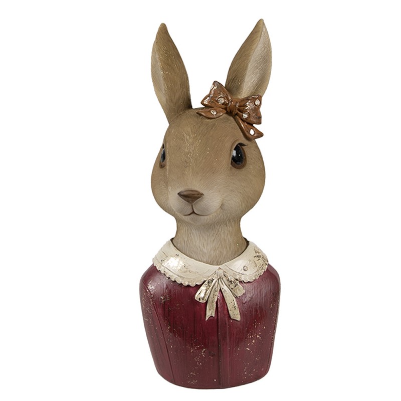 6PR4415 Decorative Figurine Rabbit 7x7x17 cm Beige Plastic