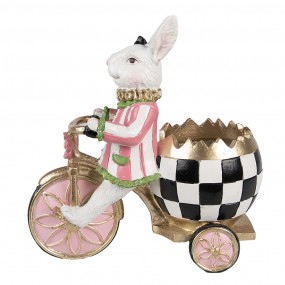 26PR5193 Decorative Figurine Rabbit 20x11x19 cm Pink White Plastic