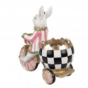 26PR5193 Decorative Figurine Rabbit 20x11x19 cm Pink White Plastic