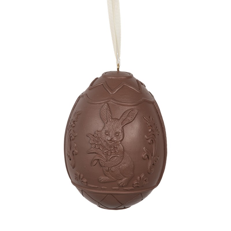 6PR5194 Ciondolo di Pasqua Uovo 11 cm Marrone Plastica