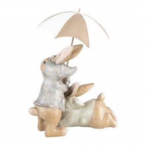 26PR5248 Statuetta decorativa Conigli 19x16x23 cm Beige Plastica