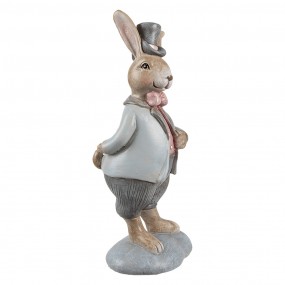 26PR5256 Figurine décorative Lapin 19 cm Beige Bleu Plastique