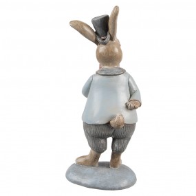 26PR5256 Figurine décorative Lapin 19 cm Beige Bleu Plastique