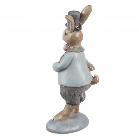 26PR5256 Figurine décorative Lapin 19 cm Beige Bleu Plastique