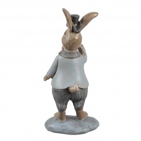 26PR5258 Figurine décorative Lapin 13 cm Beige Bleu Plastique