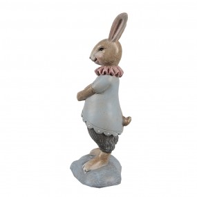 26PR5259 Figurine décorative Lapin 13 cm Beige Bleu Plastique