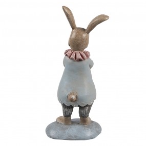 26PR5259 Figurine décorative Lapin 13 cm Beige Bleu Plastique