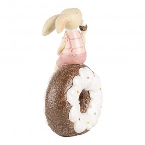 26PR5261 Figurine décorative Lapin 17 cm Beige Rose Plastique