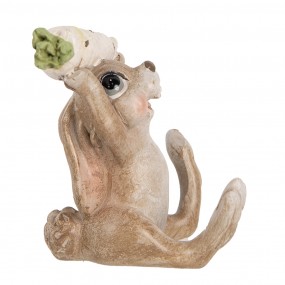 26PR5237 Decorative Figurine Rabbit 6x5x7 cm Beige Plastic