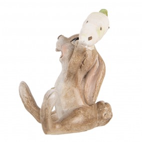 26PR5237 Decorative Figurine Rabbit 6x5x7 cm Beige Plastic