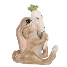 26PR5238 Decorative Figurine Rabbit 6x5x7 cm Beige Plastic