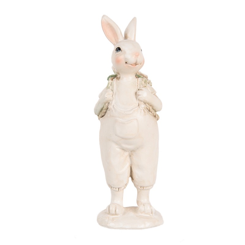 6PR5241 Dekorationsfigur Kaninchen 17 cm Weiß Kunststoff